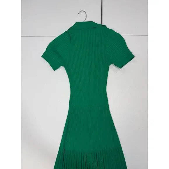 Sandro Lorel green knit midi Dress Size 36 (2-4) - Picture 7 of 7